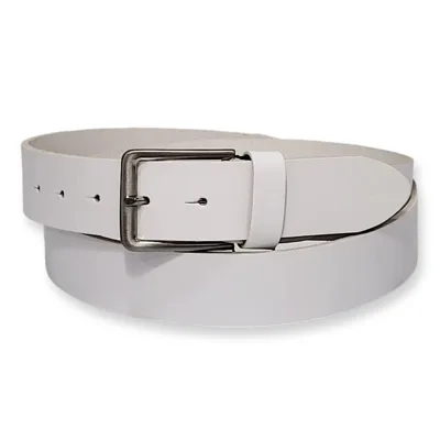 Cinturón unisex blanco de cuero
